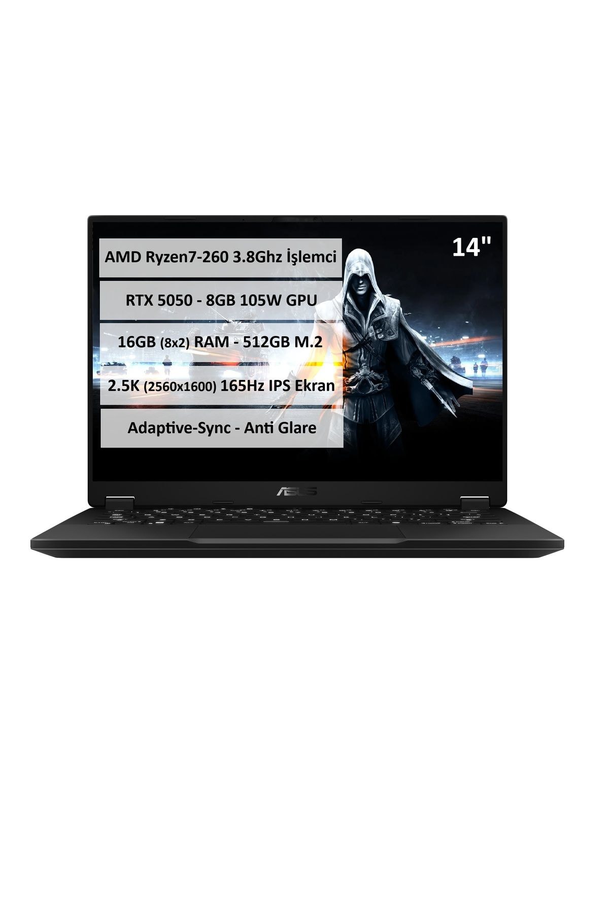 Asus FA401UH-RG018 R7 260 16GB 512GB SSD RTX5050 14" 165Hz FreeDos