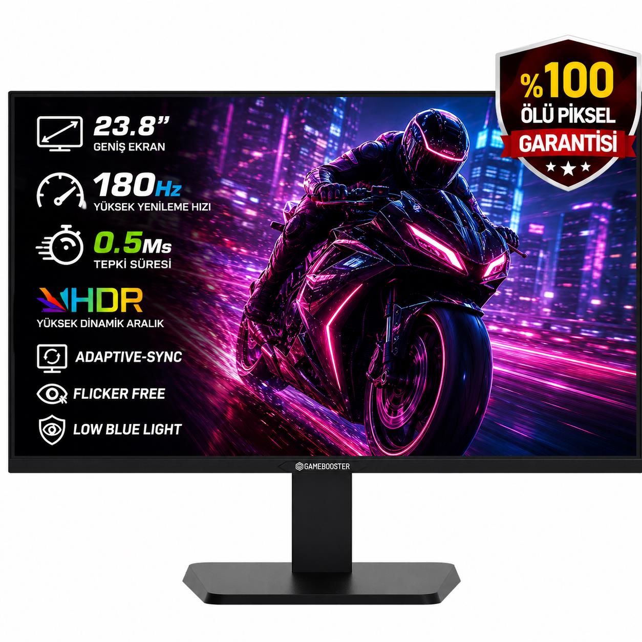 GameBooster EDGE EF18 23.8" 180Hz 0.5Ms HDMI+DP FHD VA Panel Gaming Monitör