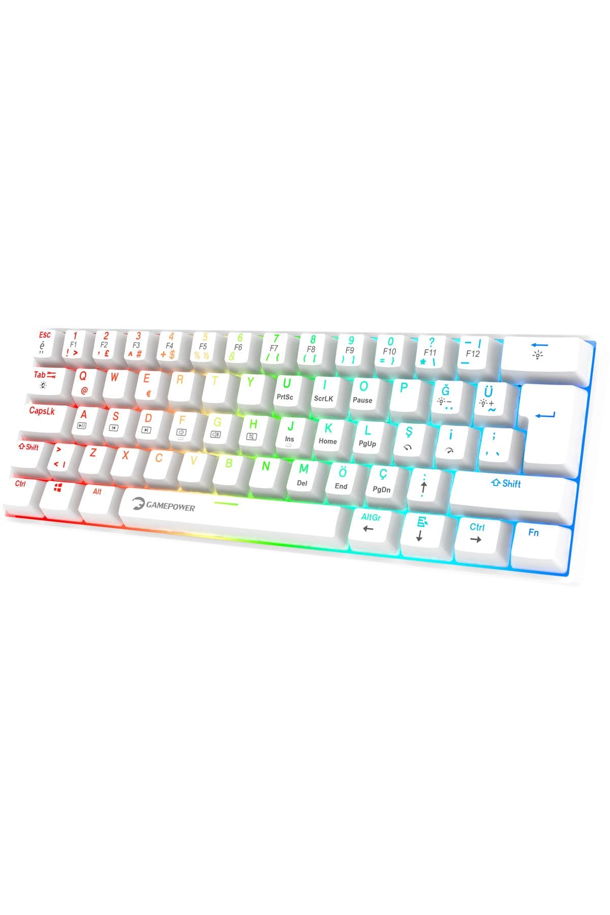 Gamepower Lyra 60M RGB TKL Red Switch Kablolu Klavye - Beyaz