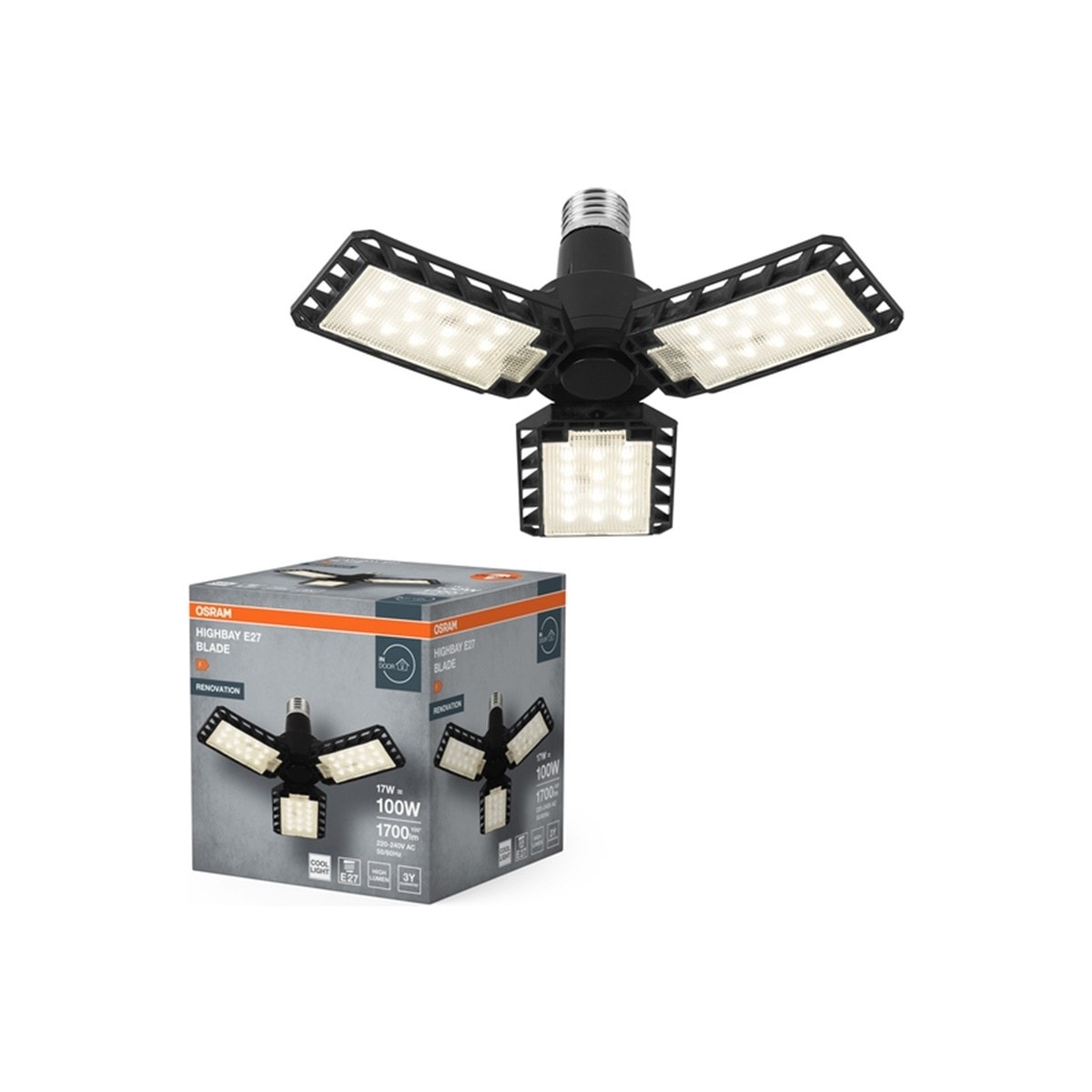 Ledvance Highbay Blade 17W 840 4000K 1700lm IP20 E27 Duy Beyaz Işık Siyah Aydınlatma / 4099854429255