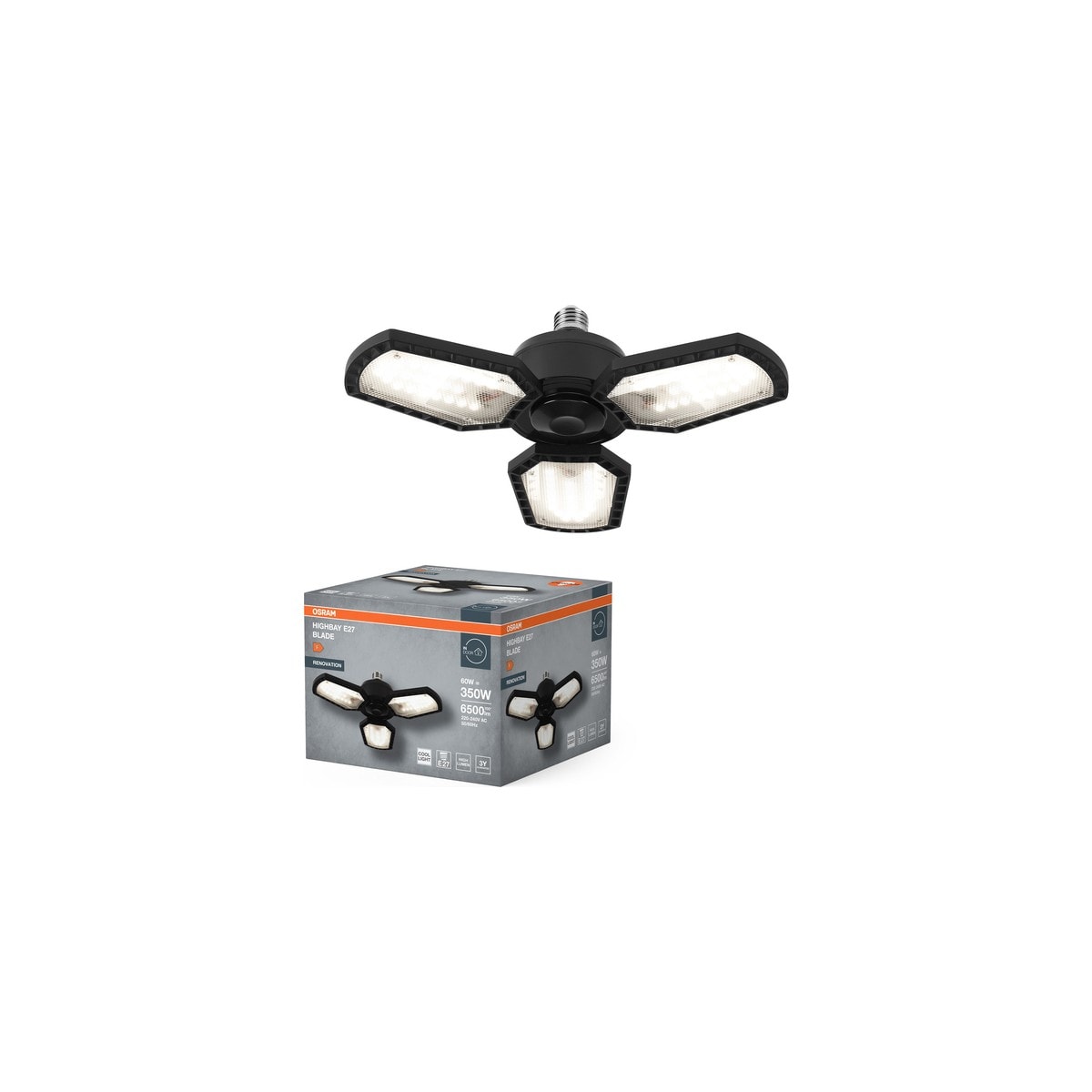 Highbay Blade 60W 840 4000K 6500LM IP20 E27 Duy Beyaz Işık Siyah Aydınlatma AC630950155