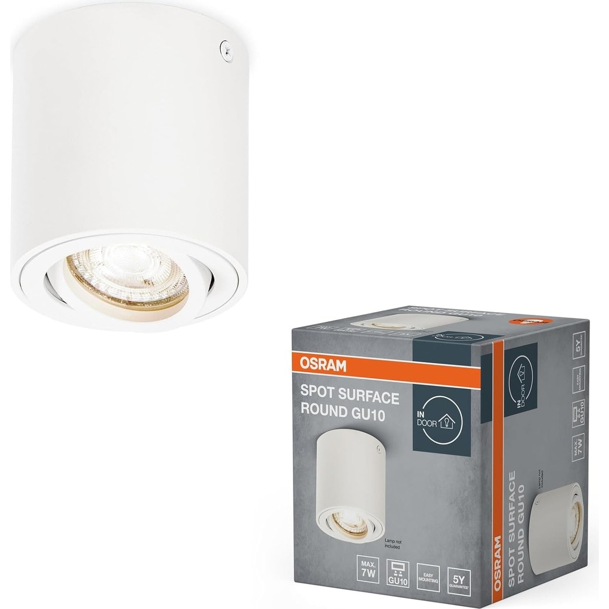 LED 2700K IP20 GU10 Duy Beyaz Sıva Üstü Silindir Spot