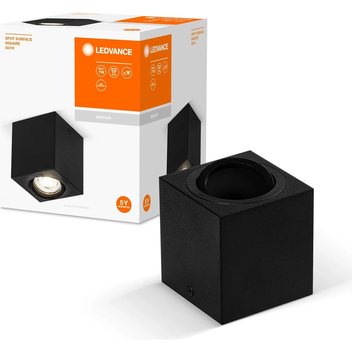 Ledvance Led 2700K IP20 GU10 Duy Sıva Üstü Kare Siyah Spot / 4058075758681