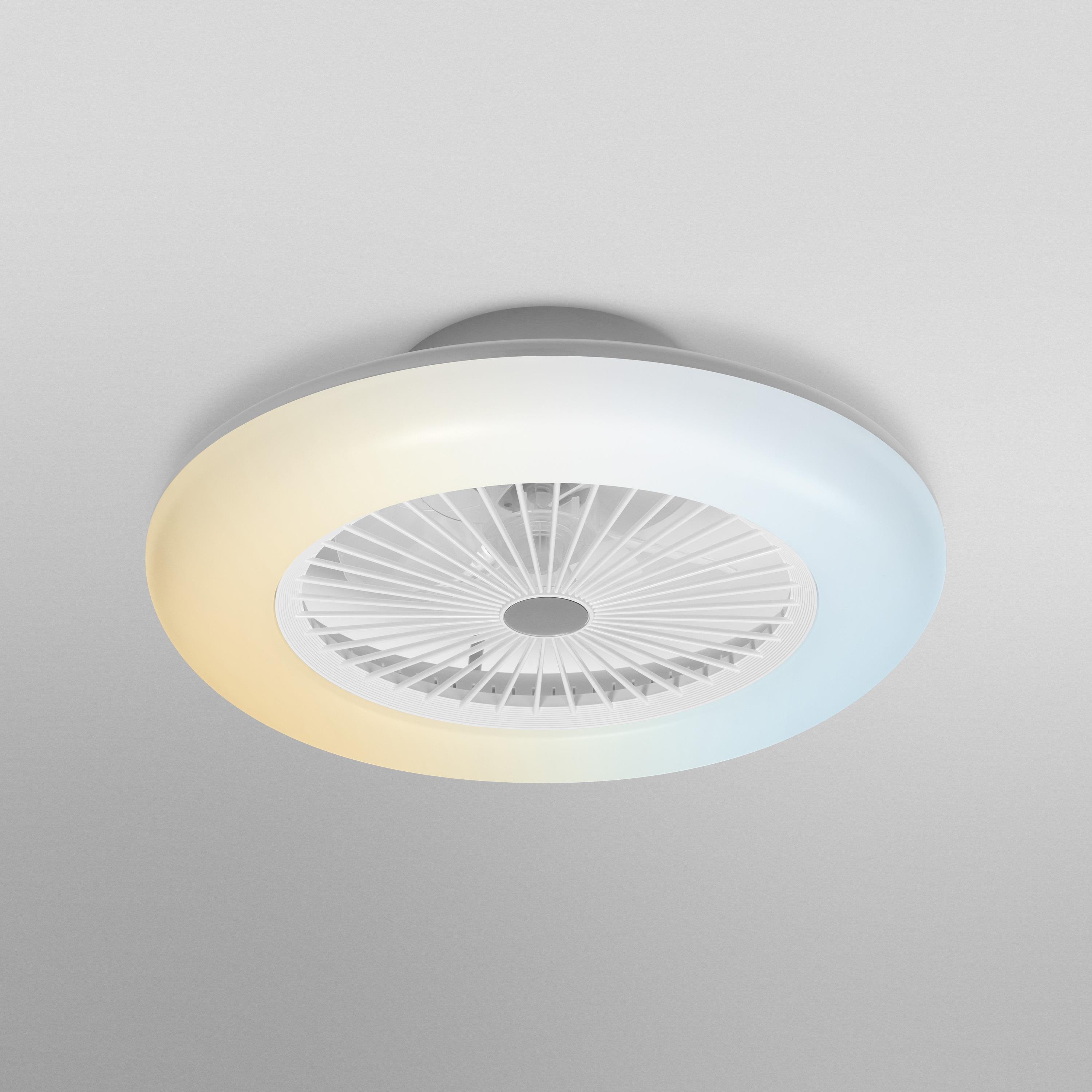 Ledvace Smart Led 75W 3000lm Beyaz Gövde WIFI Kontrollü Fanlı Led Tavan Armatürü