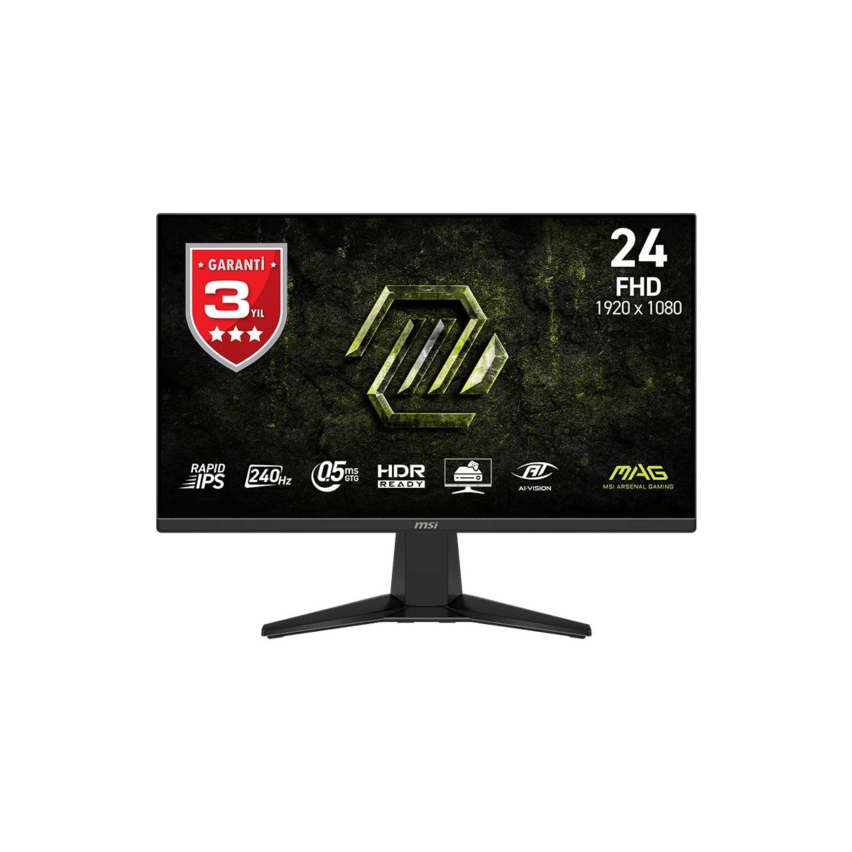 MSI 23.8 MAG 245F X24 1920x1080 FHD FLAT RAPID IPS 240HZ 0.5MS FREESYNC PREMIUM GAMING MONİTÖR