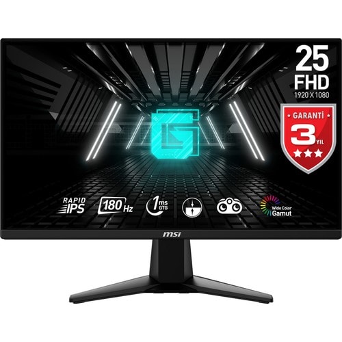 MSI 24.5 G255F FHD FLAT RAPID IPS 180HZ 1MS FREESYNC Gaming Monitör