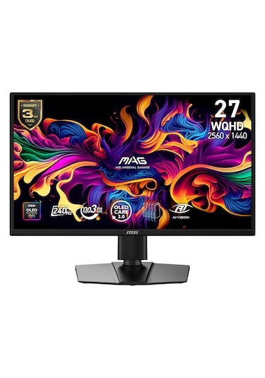 MSI 26.5" MAG 272QP QD-OLED X24 2560x1440 WQHD FLAT 240HZ 0.03MS FREESYNC PREMIUM PVT GAMING MONITOR