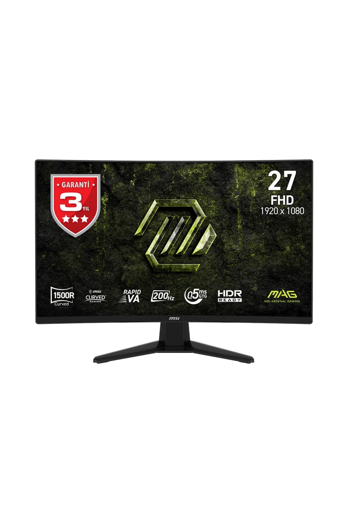MSI 27 MAG 274CF E20 1920x1080 FHD CURVE 1500R RAPID VA 200HZ 0.5MS FREESYNC PREMIUM GAMING MONITÖR