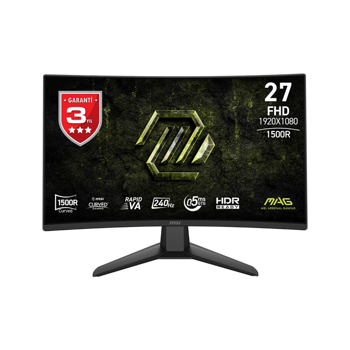 MSI 27" MAG 274CF X24 1920x1080 (FHD) 16:09 CURVE 1500R RAPID VA 240Hz 0.5MS (Min.) FREESYNC PREMIUM