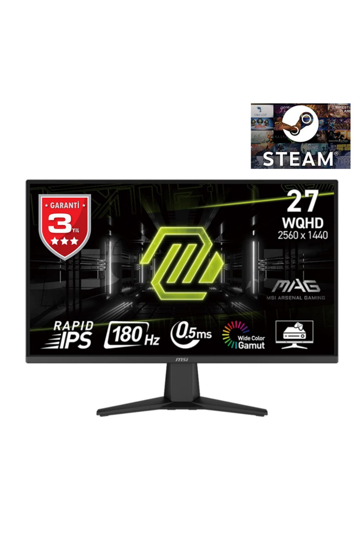 Msi 27" MAG 275QF 180Hz 1Ms QHD IPS FreeSync Premium Gaming Monitör