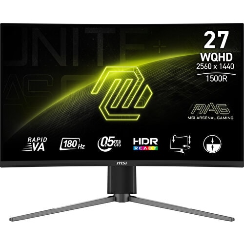 MSI 27" MAG 27CQ6PF WQHD Curve 180Hz 0.5Ms Gaming Monitör
