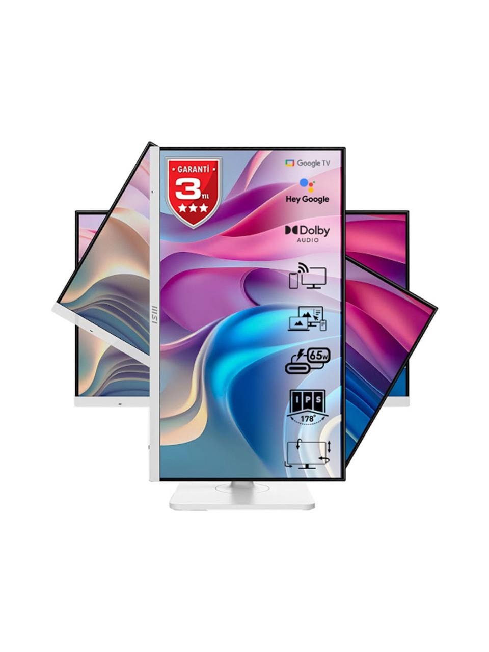 MSI 27 MODERN MD272UPSW 3840X2160 UHD FLAT IPS 60HZ 1MS ADAPTIVE-SYNC PIVOT BEYAZ TYPE-C MONITOR