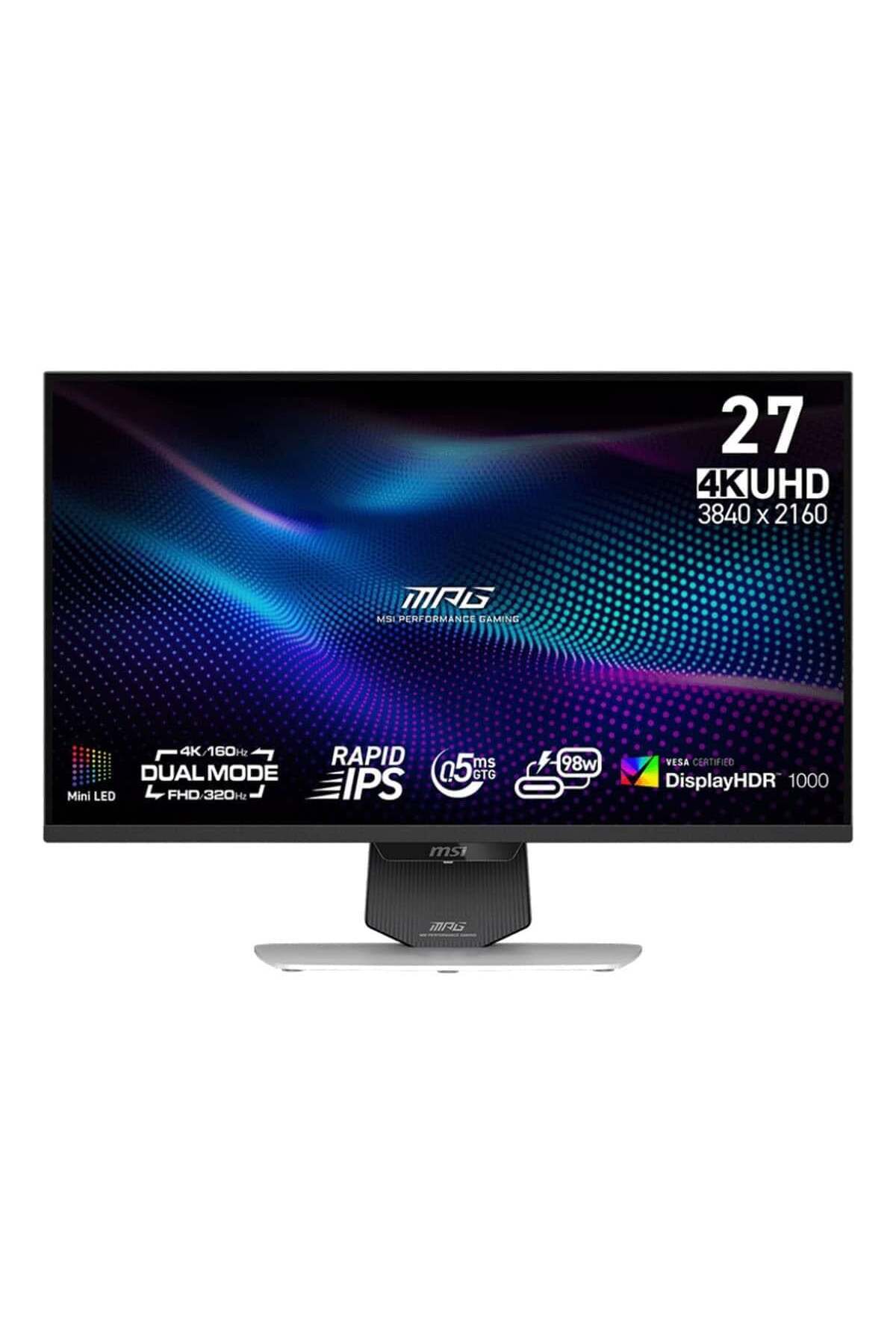 MSI 27 MPG 274URDFW E16M UHD FLAT RAPID IPS MINI LED UHD 160HZ 320HZ 0.5MS BEYAZ GAMING MONITOR