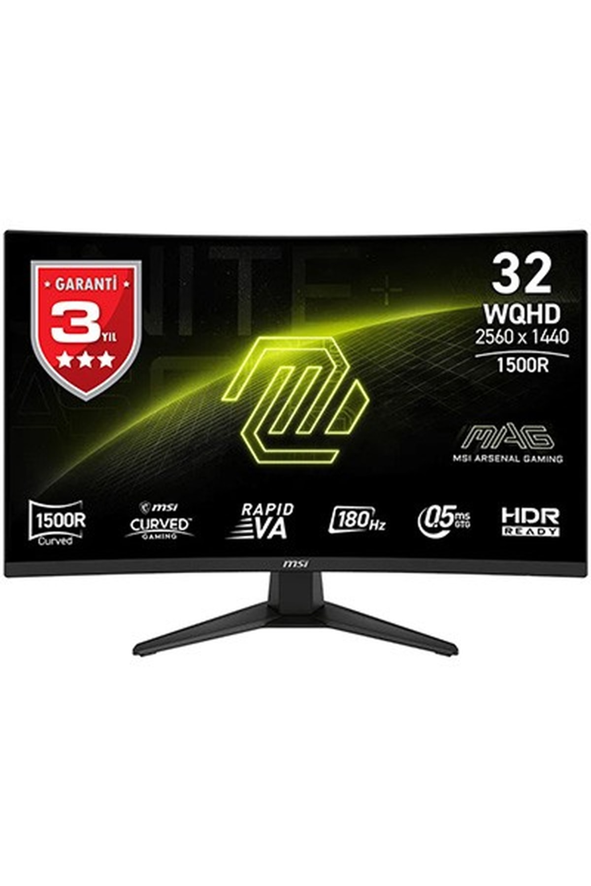 MSI 31.5" MAG 321CQF E18 2560x1440 (WQHD) CURVE 1500R RAPID VA 180HZ 0.5MS FREESYNC GAMING MONITOR