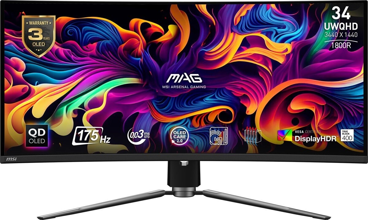 MSI 34.18 MAG 341CQP QD-OLED 3440x1440 (UWQHD) 21:9 CURVE 1800R QD-OLED 175HZ 0.03MS ADAPTIVE-SYNC G