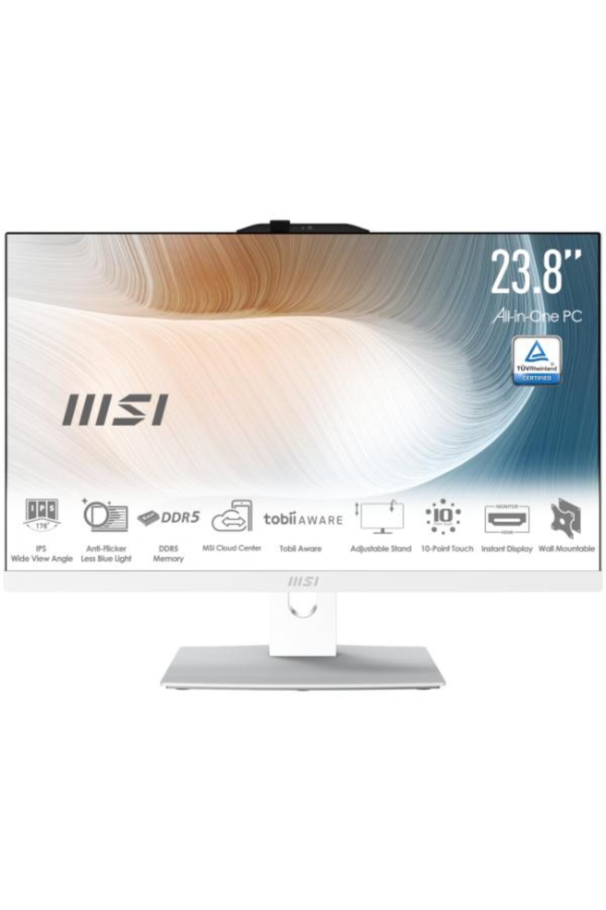 MSI MODERN AM242P 1M-1224EU 23.8 FHD 16:9 (1920X1080) CORE 5 120U 8GB DDR5 512GB SSD W11P BEYAZ AIO