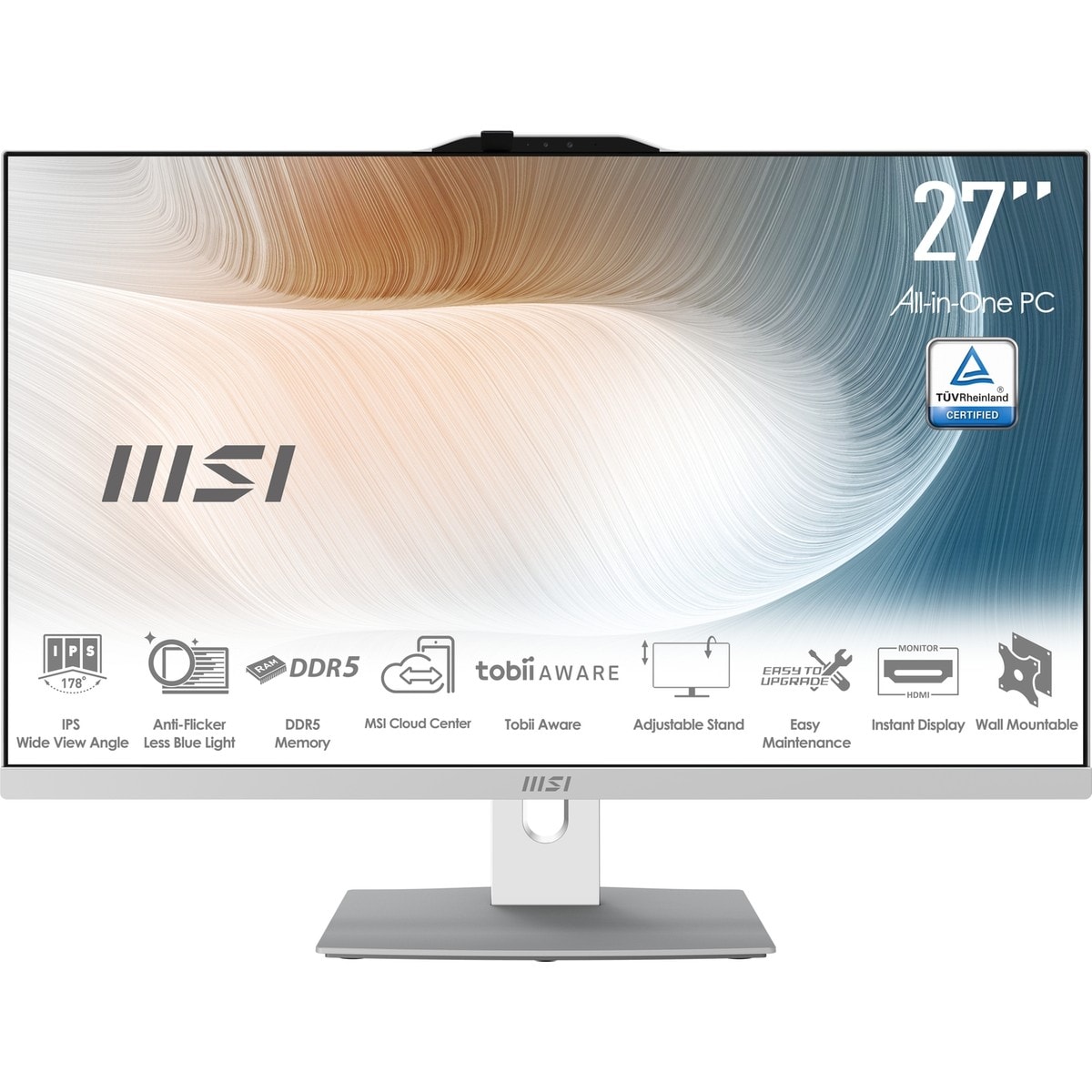 MSI MODERN AM272P 1M-1095XEU 27 FHD 16:9 (1920X1080) CORE 7 150U 16GB DDR5 1TB SSD FDOS BEYAZ AIO PC