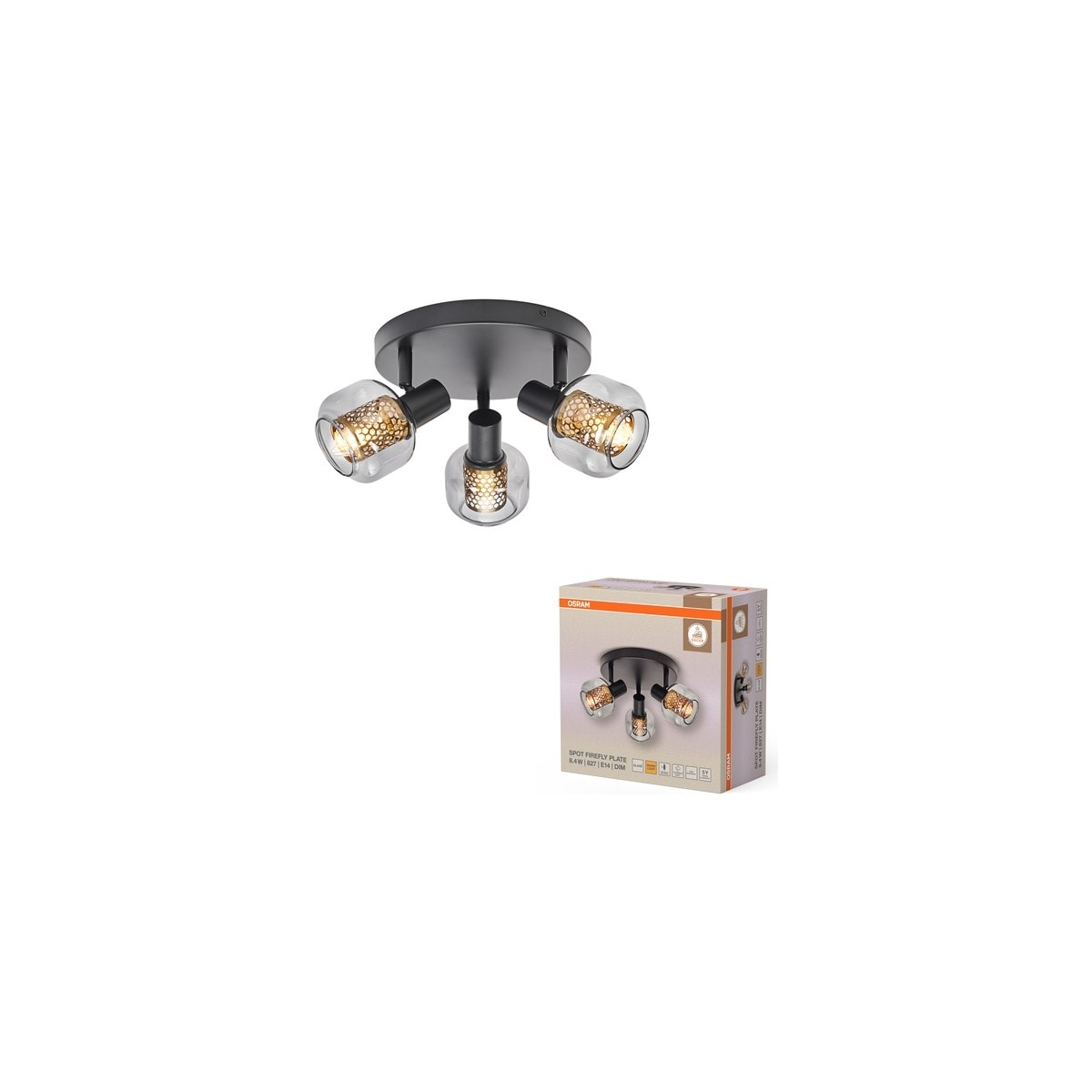 Firefly Tekli LED Spot 2.8W 2700K 250LM E14 Dim Edilebilir Siyah