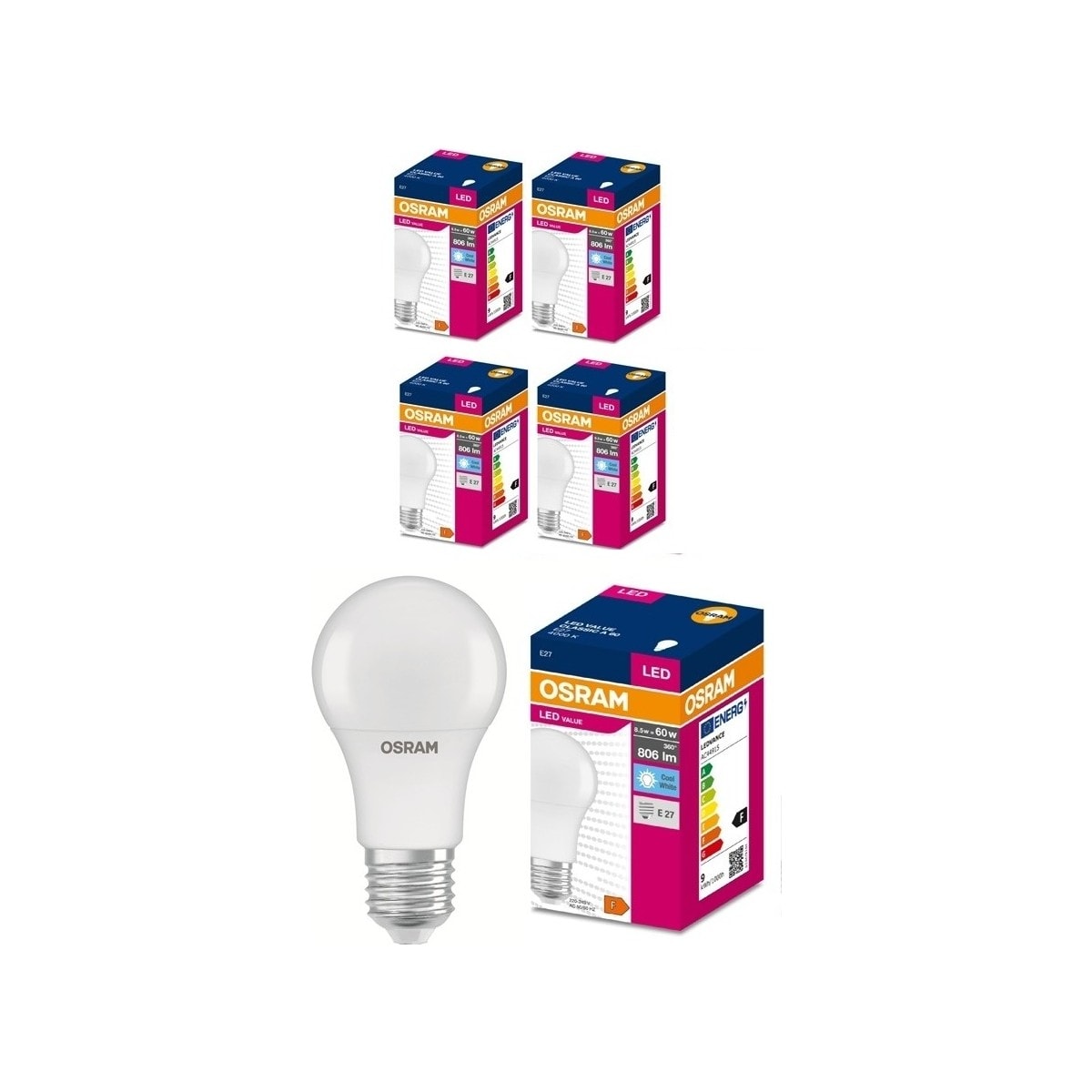 Osram Led 8.5W 6500K 806lm E27 Duy Beyaz Işık Ampul 4 adet / 4099854656934