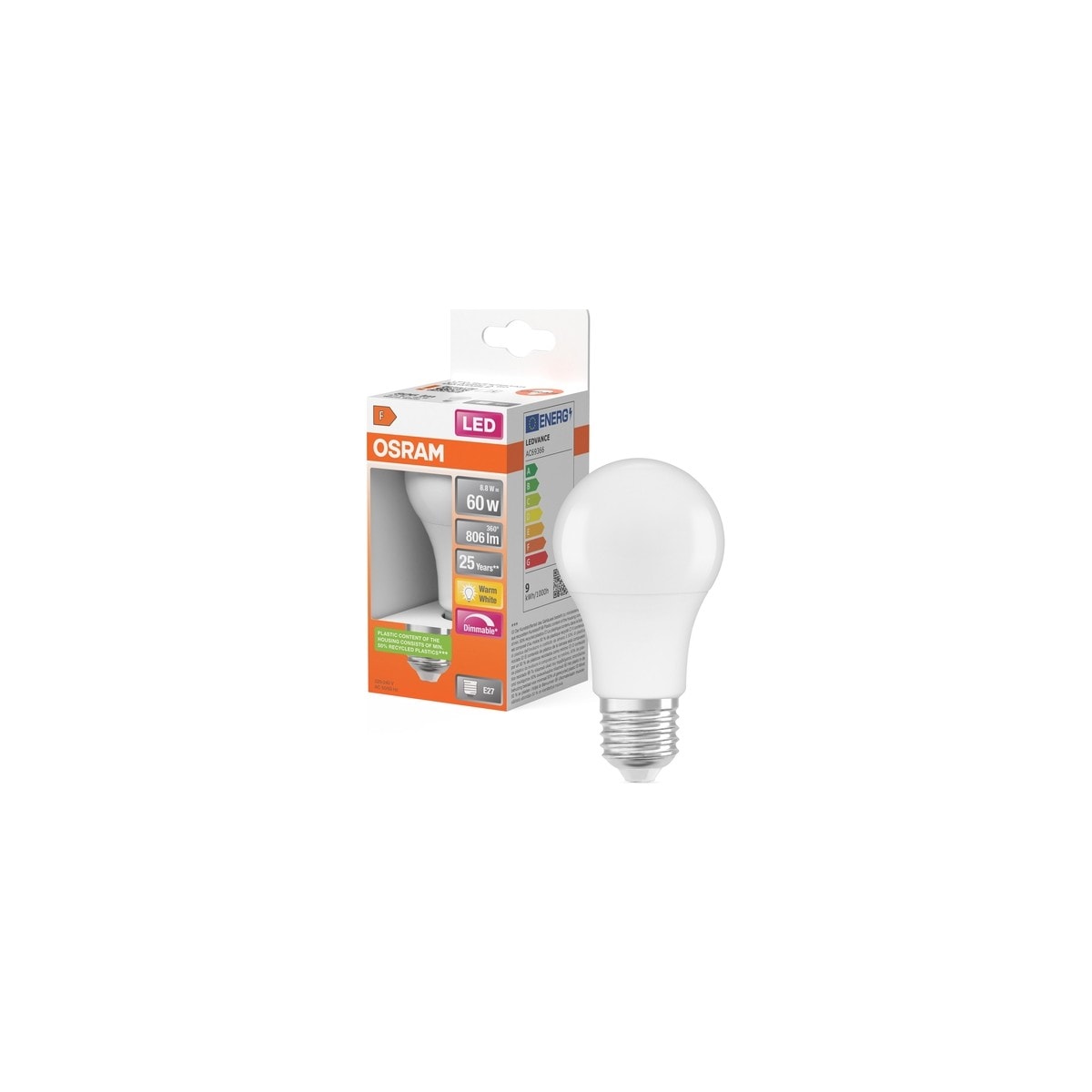 Osram Led Dim 8.8W 2700K 806lm E27 Duy Sarı Işık Ampul / 4058075433861