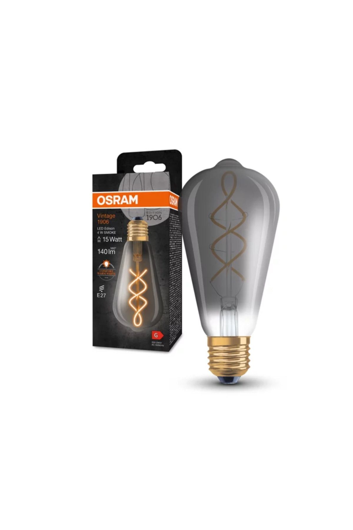 Osram Led Edison 4W 1800K 140lm E27 Duy Füme Işık Ampul