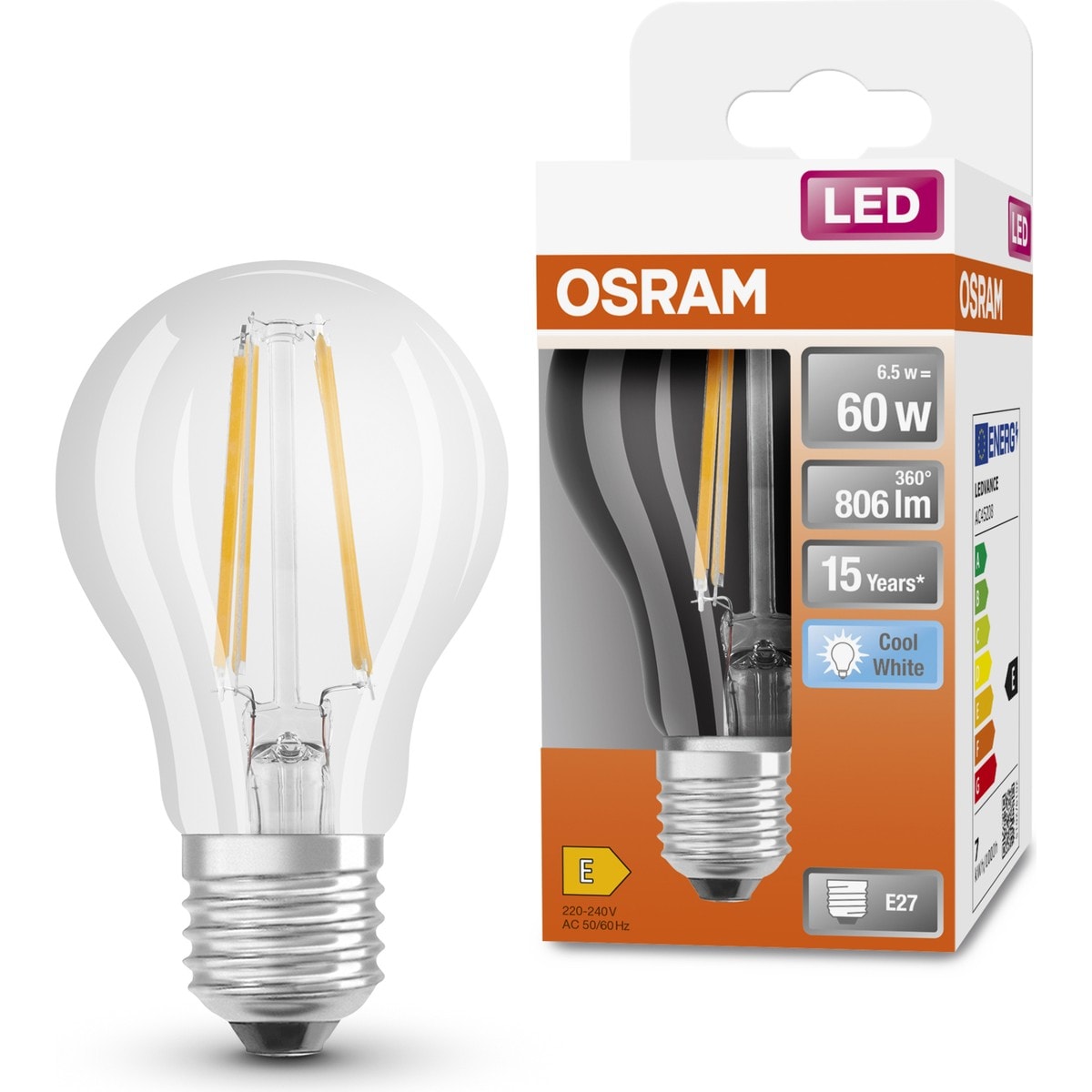 Osram Led Flament 6.5W 4000K 806lm E27 Duy Kırık Beyaz Işık Ampul / 4099854467998
