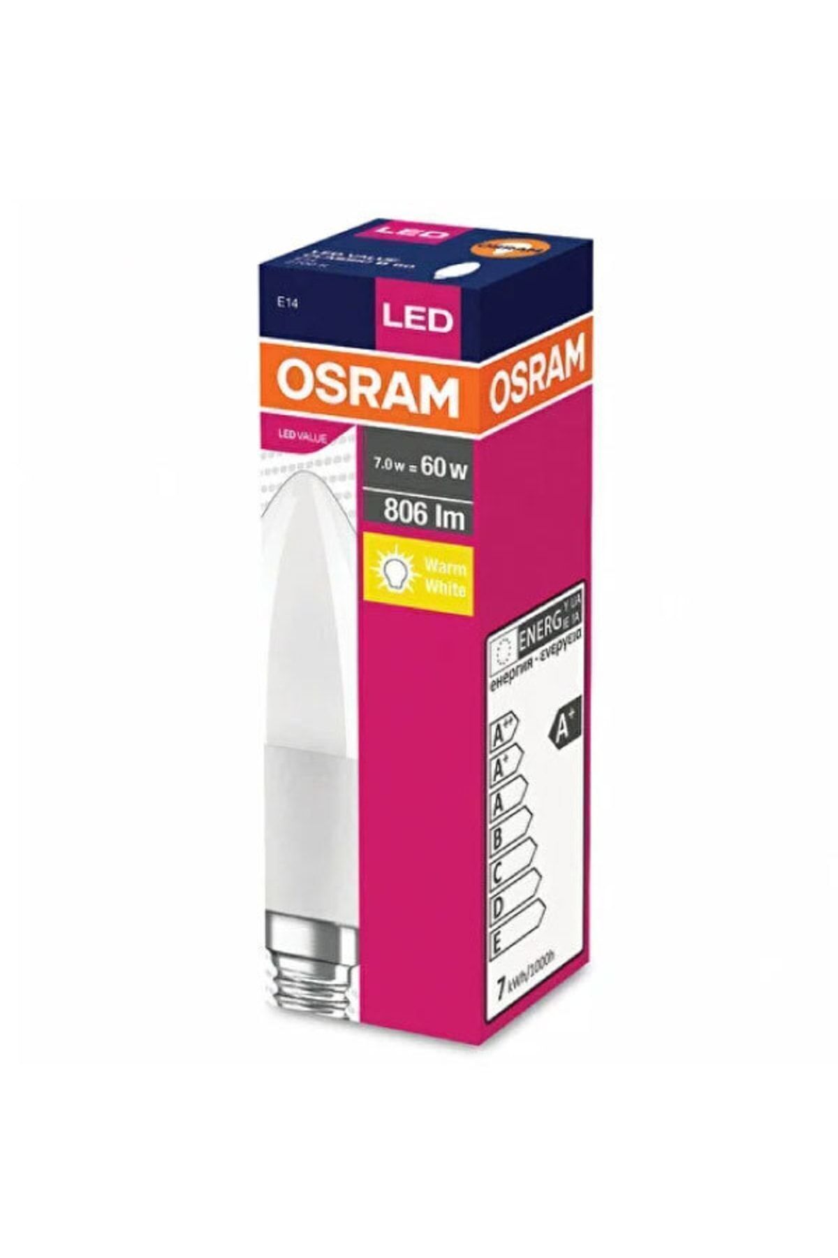 Osram Led 7.5W 2700K 806lm E14 Duy Sarı Işık Ampul