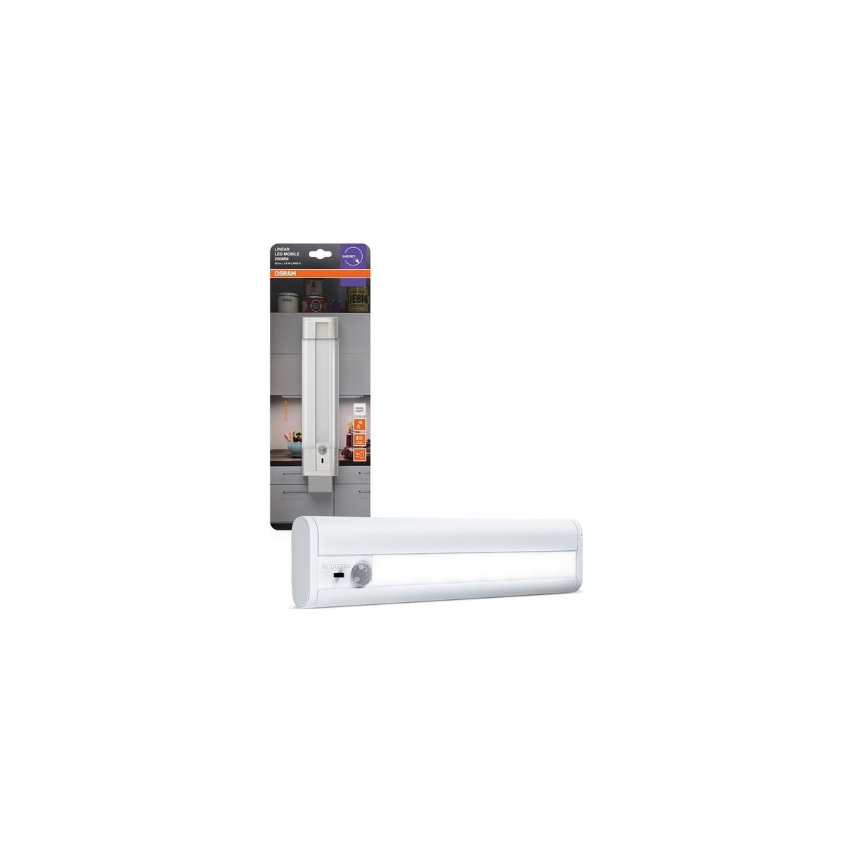 Linear LED 1.9W 4000K 90LM Batarya 200 Beyaz Işık Sensörlü Aydınlatma