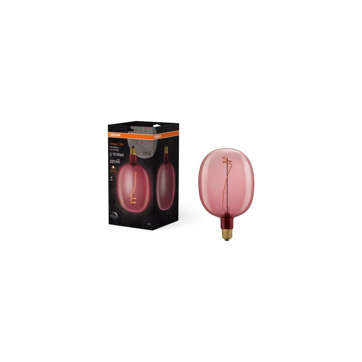 Osram Vintage 1906 Ballon Flament 4.5W 220lm 1600K E27 Duy Dim Sarı Işık Ampul / 4058075761896
