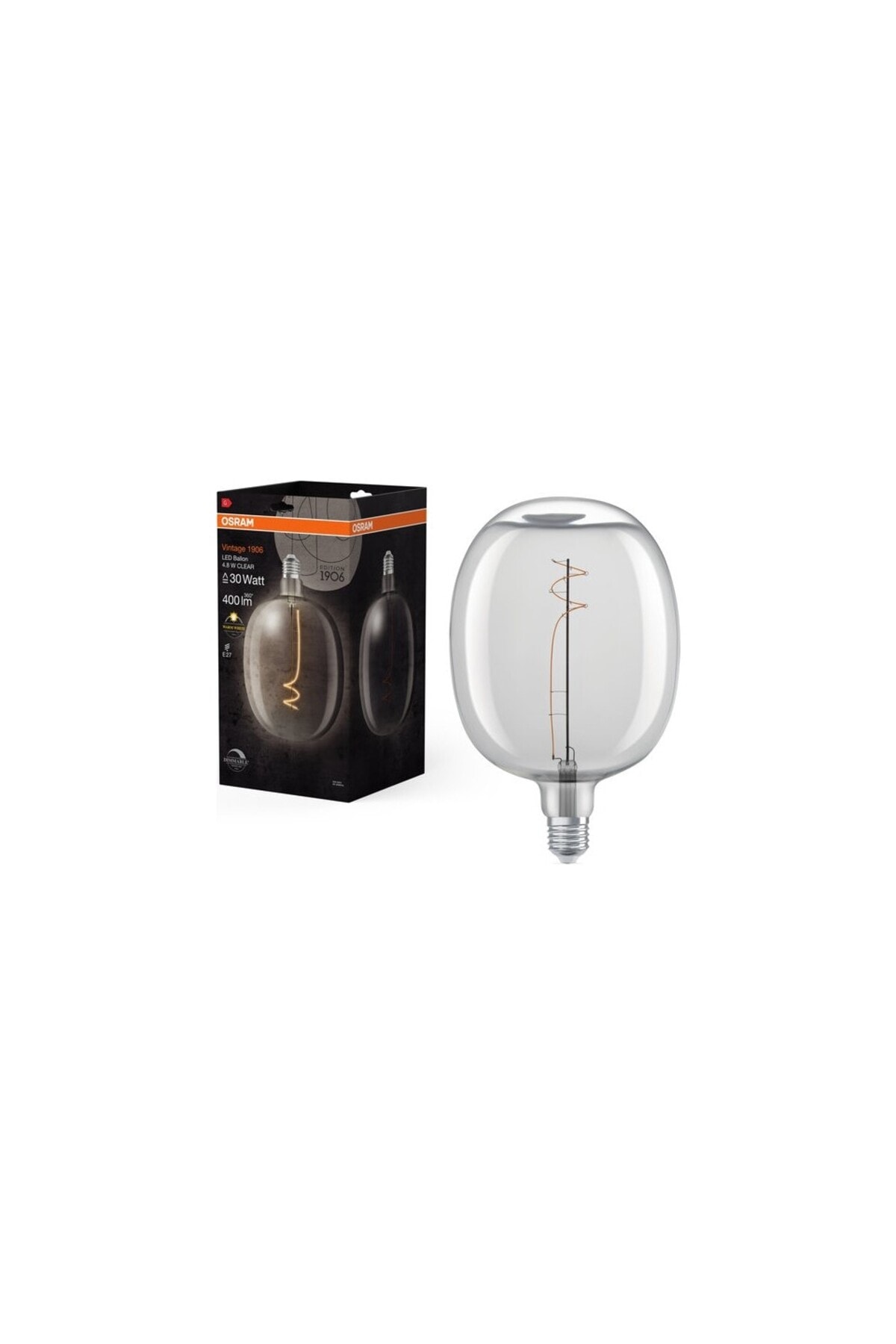 OSRAM Vintage 1906 Ballon Flament 4.8W 400lm 2700K E27 Duy Dim Sıcak Beyaz Işık Ampul/4058075761919