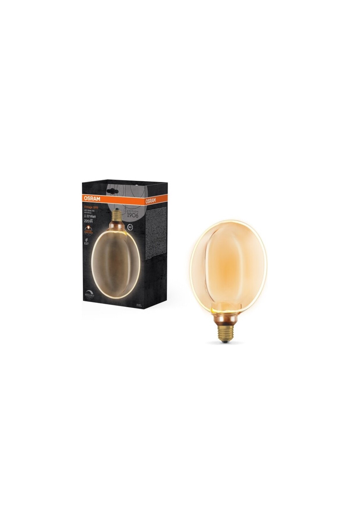 Osram Vintage 1906 Globe Flament 4W 220lm 1800K E27 Duy Dim Sarı Işık Ampul / 4058075846043