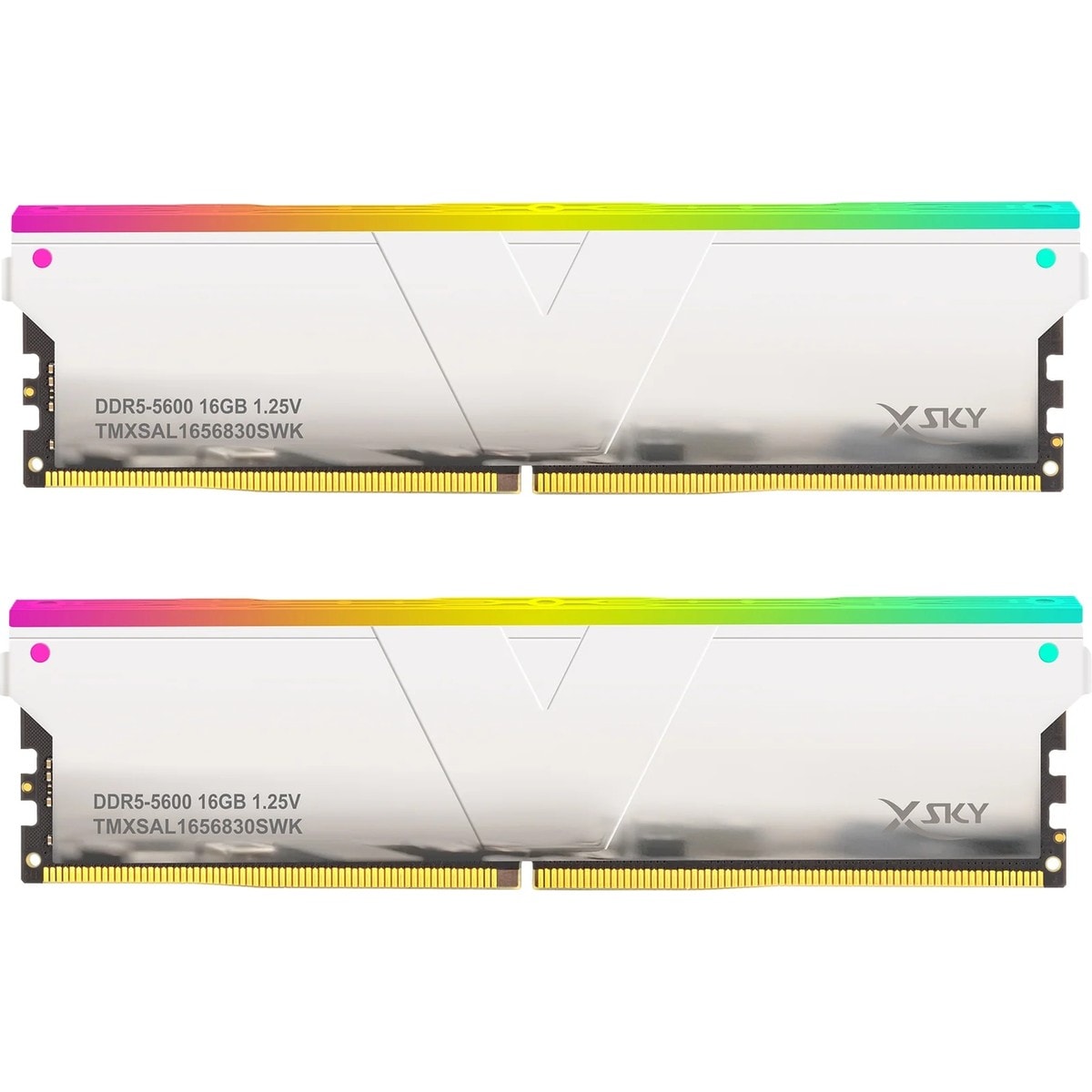 V-color 32GB (2 x 16GB) DDR5 6400MT/s CL32 Manta XSky RGB AMD EXPO - Beyaz
